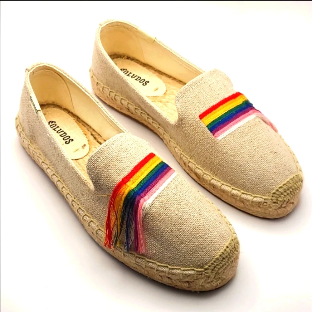 Soludos Pride Slip On  Espadrilles In Natural Sand Color - Picture 10 of 10